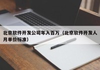 北京软件开发公司年入百万（北京软件开发人月单价标准）