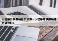 小程序开发要装什么软件（小程序开发要装什么软件好）